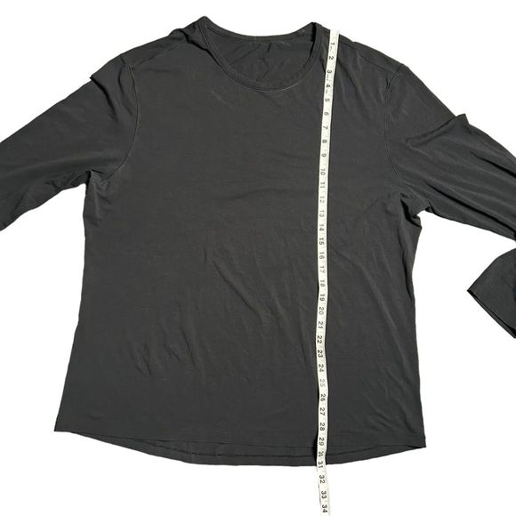 Lululemon Shirt Mens XXL Black Basic‎ Crewneck Long Sleeve Stretch Lightweight - Picture 6 of 10